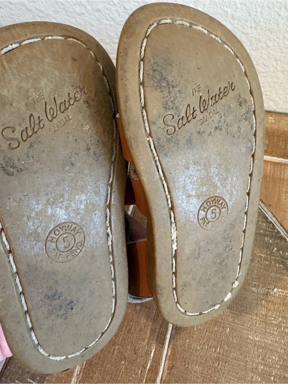 Saltwater Kids Brown Leather Sandals Buckle Size toddler 5 boy girl waterproof